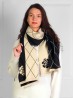 Diamond & Flower Print Blanket Scarf 